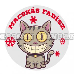 Macskás fadísz karácsonyfa gömb