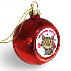 Macskás fadísz karácsonyfa gömb