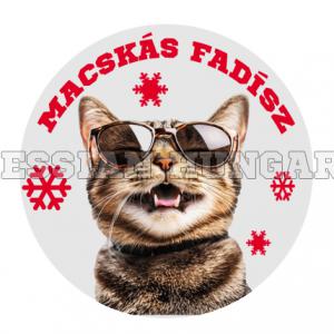 Macskás fadísz karácsonyfa gömb