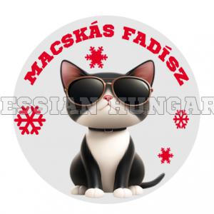 Macskás fadísz karácsonyfa gömb