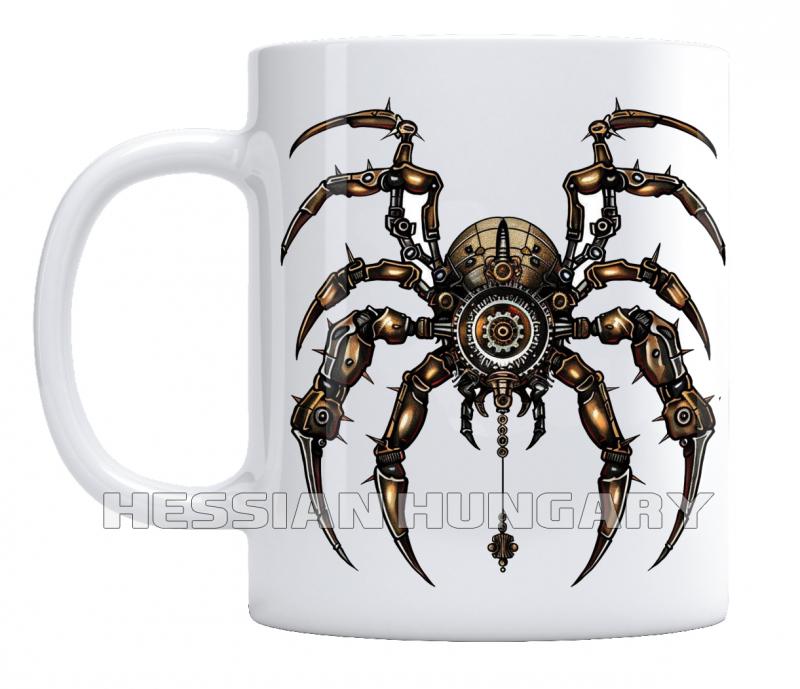 Steampunk pók - kerámia bögre