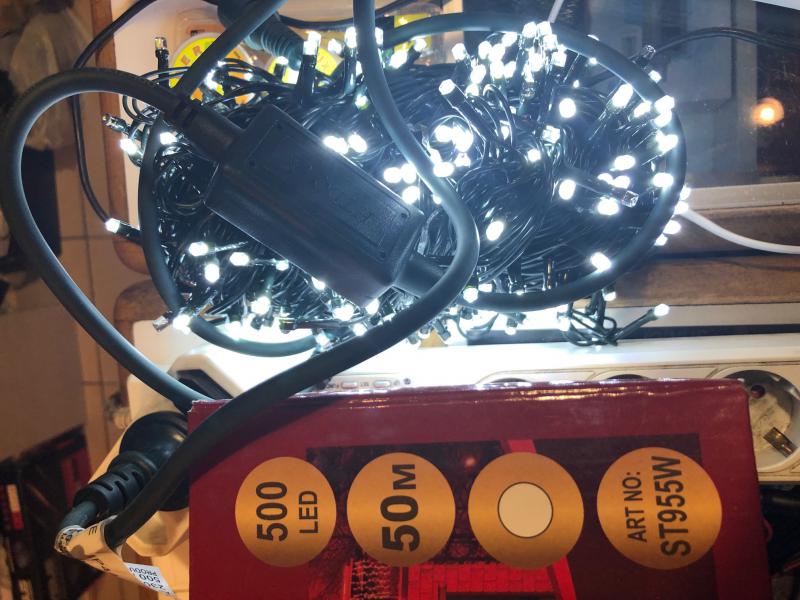 HidegFehér 500 LED 50 méter Füzér kültéri karácsonyi szikra leddel