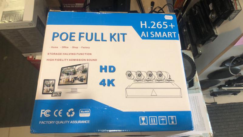 POE NVR kit h.265+ ai smart 4mp 4db ip kamera szett