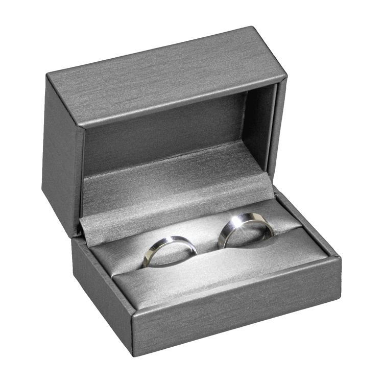 Brillant LED karikagyűrűs díszdoboz, szürke színben