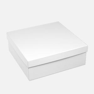 Prémium karton díszdoboz – fehér - 180×180×65 mm