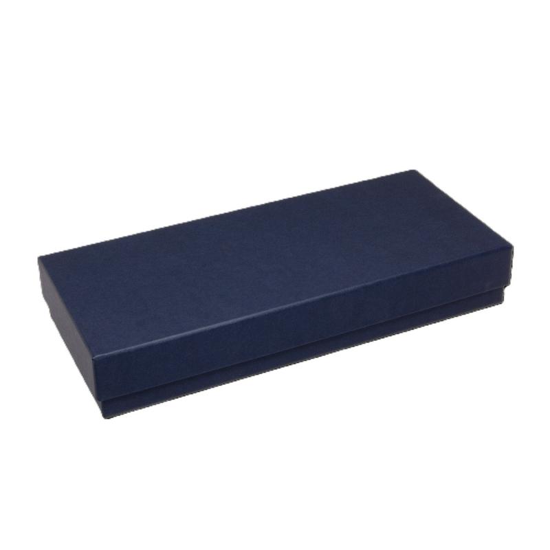 Hosszúkás karton díszdoboz navykék borítással – 290×125×45 mm