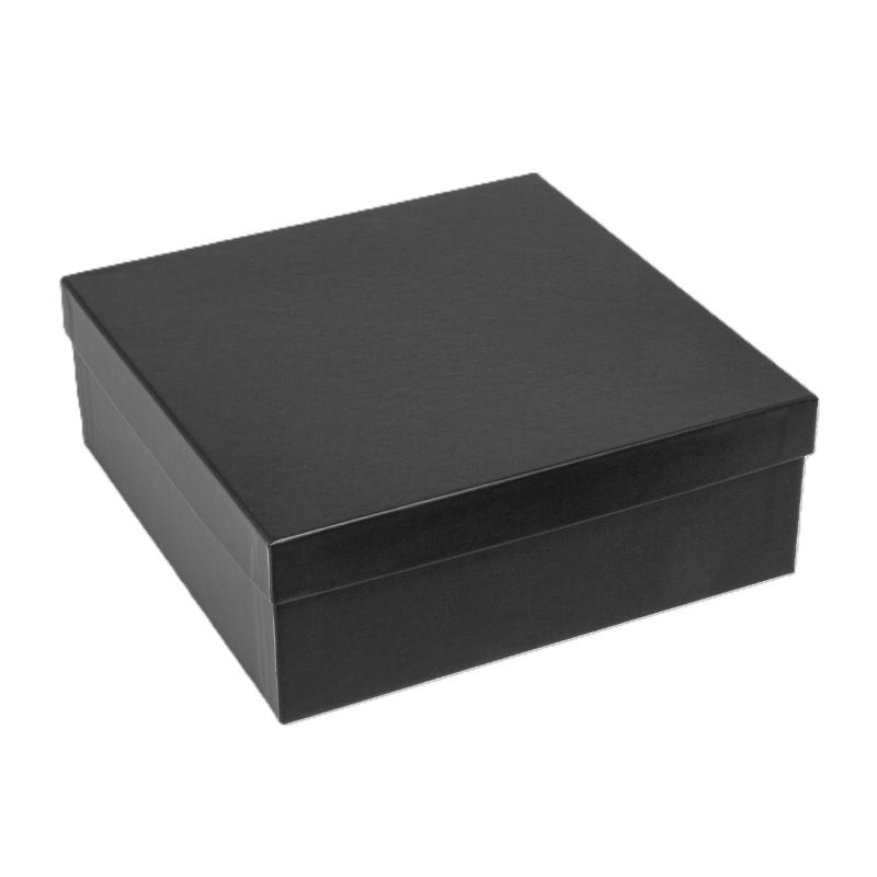 Prémium karton díszdoboz – fekete - 180×180×65 mm