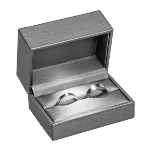 Brillant LED karikagyűrűs díszdoboz, szürke színben