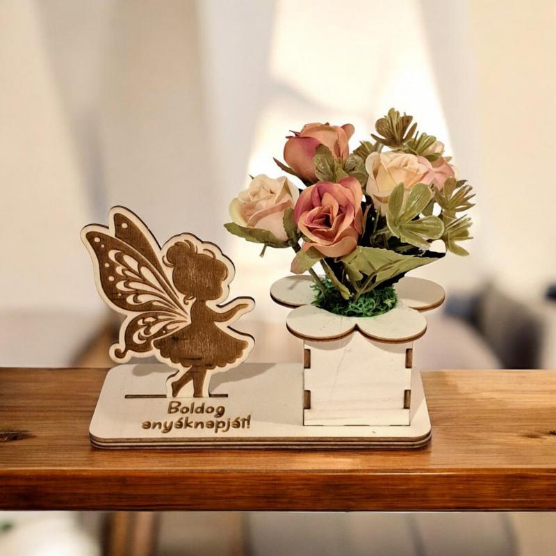Angyalkás anyáknapi asztaldísz