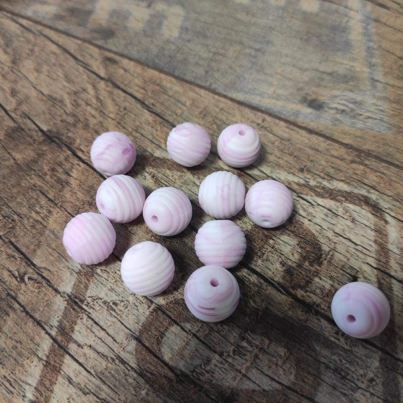 Bordázott gyöngy, marble pink