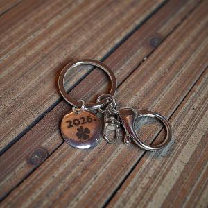 Kerek, fém biléta / kulcstartó, 20mm