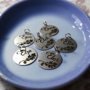 Kerek, fém kulcstartó, 30mm