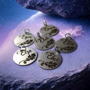 Kerek, fém kulcstartó, 30mm