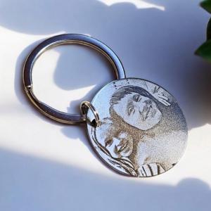 Kerek, fém kulcstartó, 40mm