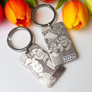 Téglalap fém kulcstartó