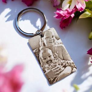 Téglalap fém kulcstartó