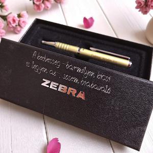 Teleszkópos zebra toll, pezsgő arany