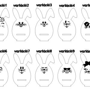 Tojástartó nyuszi, 3 db. pici csoki tojással