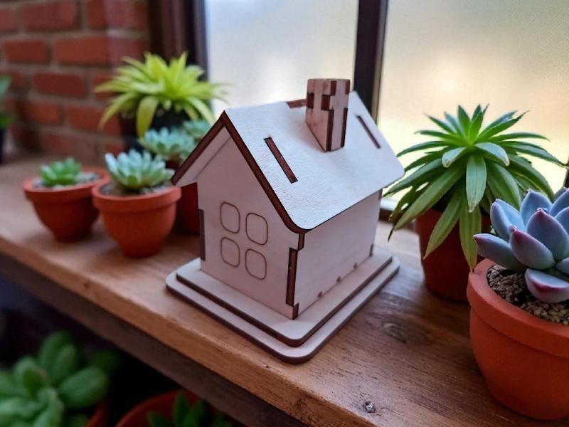 Illatosító házikó, füstölő kéménnyel