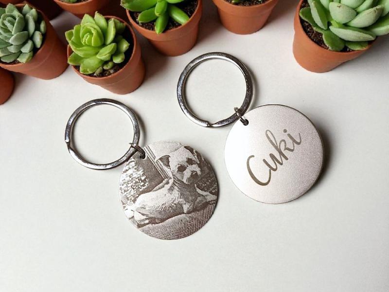 Kerek, fém kulcstartó, 40mm