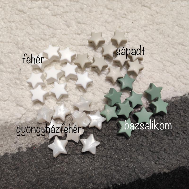 Mini csillag gyöngy, gyöngyházfehér