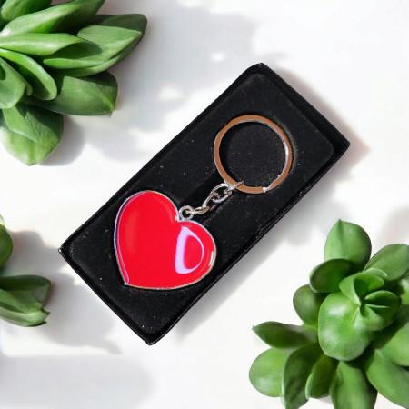 Piros szív kulcstartó