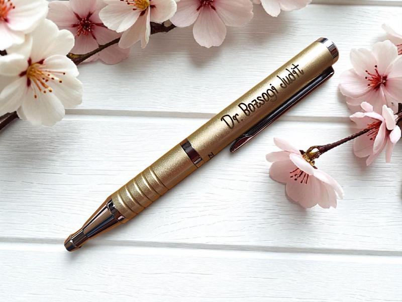 Teleszkópos zebra toll, pezsgő arany