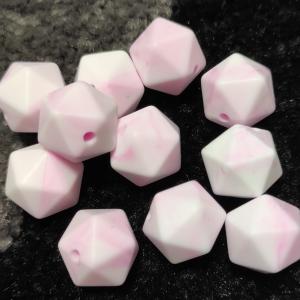 14mm-es icosahedron, marblepink