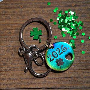 Kerek, fém biléta / kulcstartó, 25mm