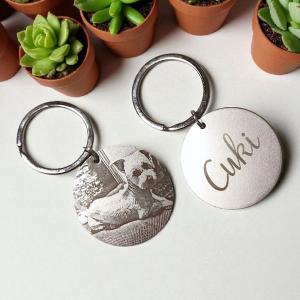 Kerek, fém kulcstartó, 40mm