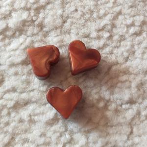 Mini szív gyöngy, bronz