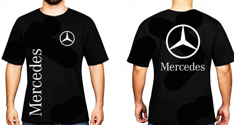 Mercedes póló két oldalon logóval