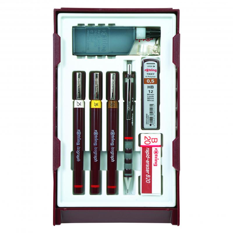rOtring csőtoll isograph College szett - 0,2; 0,4; 0,8 mm