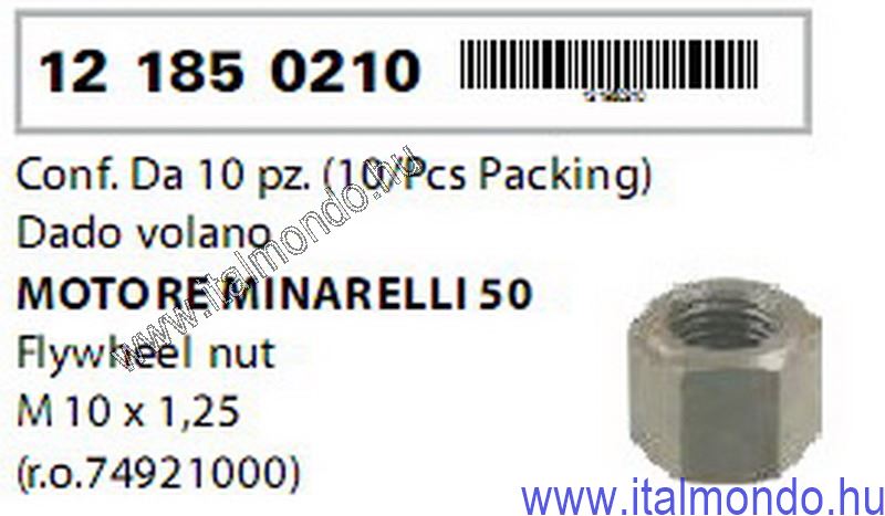 anya 10x1,25 hosszú lendkerékhez RMS