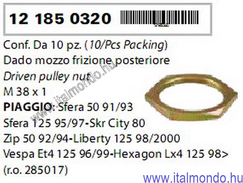 anya 38x1 hátsó szíjtárcsához ZIP-SFERA RMS