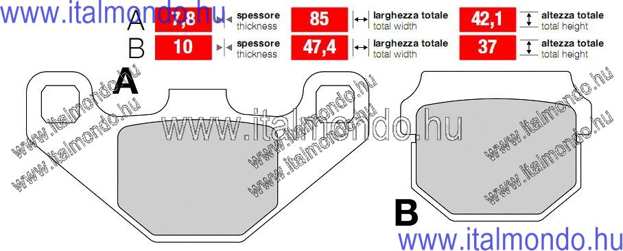fékbetét BUXY-ADDRESS-SEPHIA-PGO BRENTA