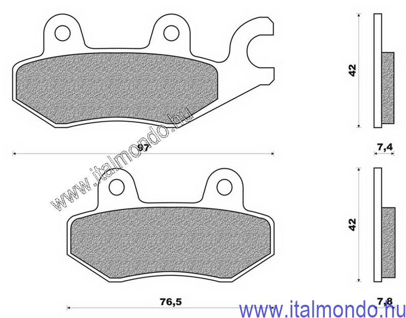fékbetét CAGIVA-SUZUKI-KYMCO-YAMAHA BRENTA