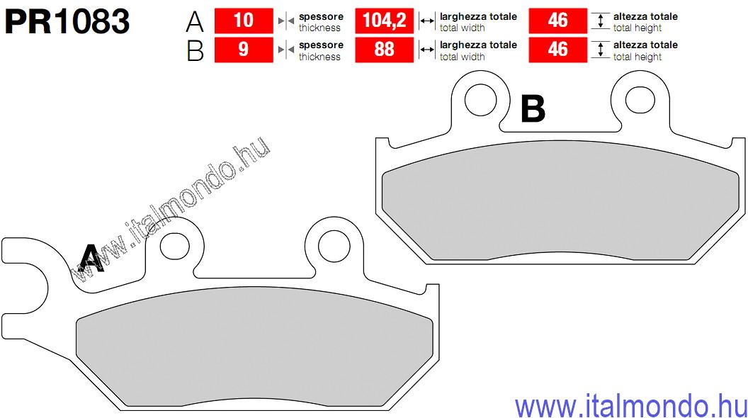 fékbetét CANYON 600-XT 600-XTZ 660 első GRIMECA