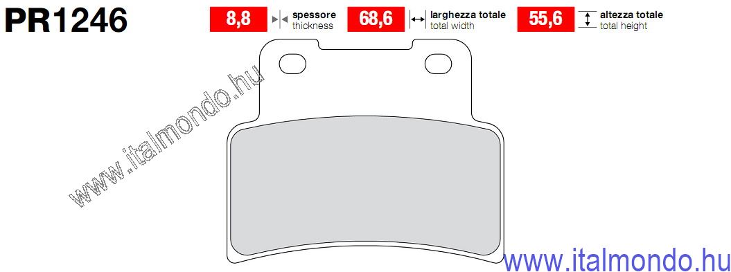 fékbetét DORSODURO-SHIVER-MANA-RS 125 2006-2010 GRIMECA