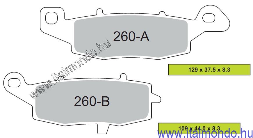 fékbetét ER-KLR-ZR-VN-GPZ-GSF-GSX-SV szinter BRENTA
