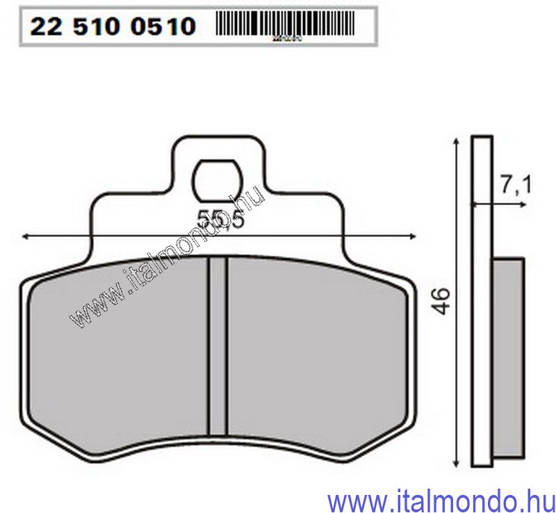 fékbetét GRAND DINK 250 hátsó RMS