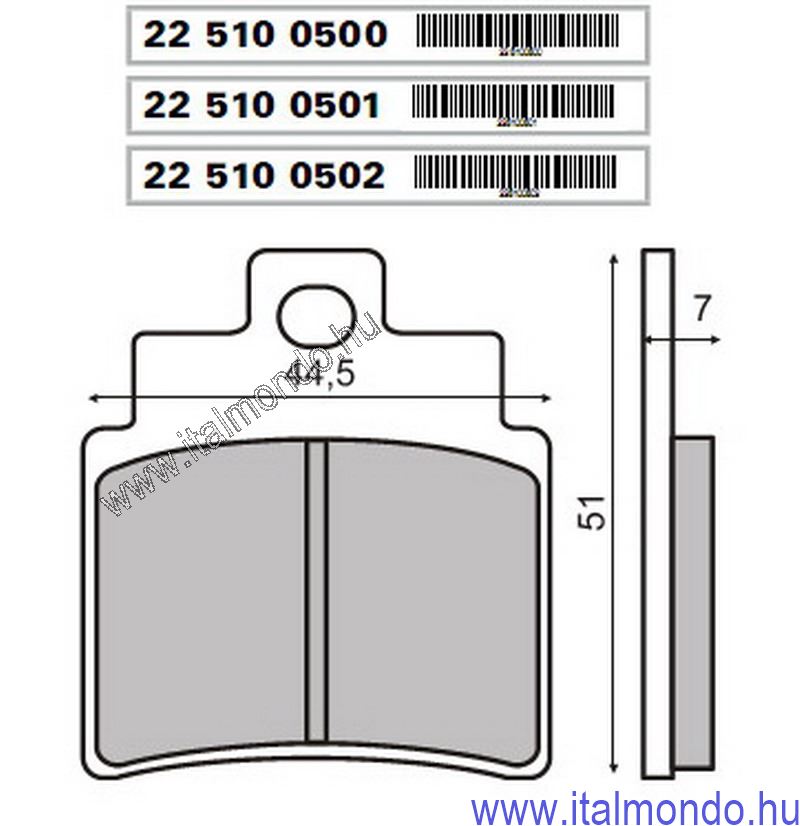 fékbetét GRAND DINK-MXU 250-SYM VOYAGER  első RMS