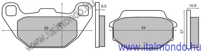 fékbetét KYMCO PEOPLE 50-125-150 organikus BRENTA
