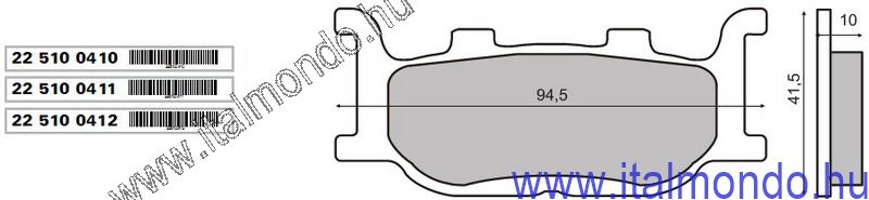 fékbetét MAJESTY 250-TDR-TZR-XJ-XV-XVS RMS
