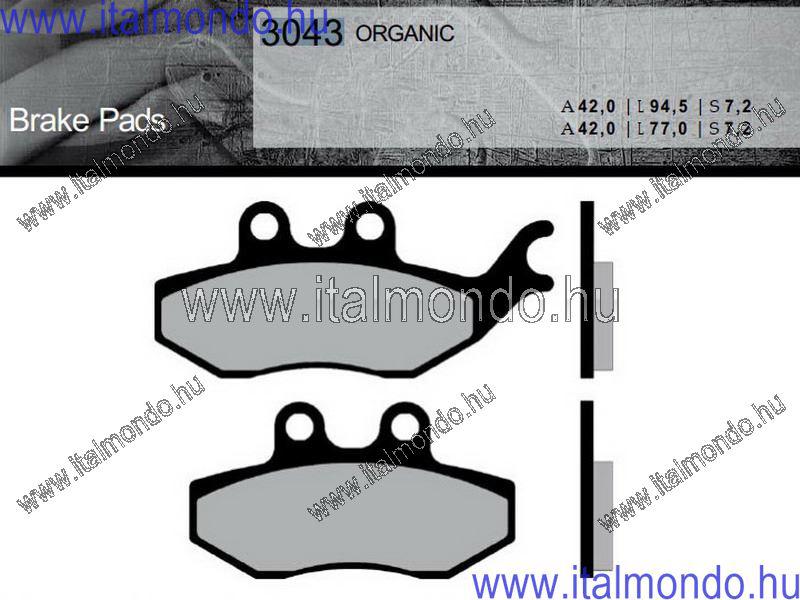 fékbetét MILLENIUM 125-150 hátsó BRENTA