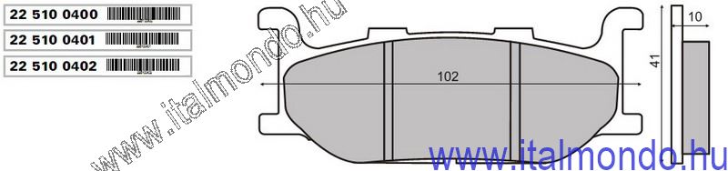 fékbetét T-MAX-MAJESTY 400-XJ 600 első RMS