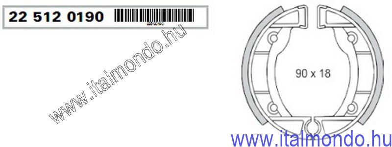 fékpofa FREE-CIAO-SI-BRAVO-BOXER D=90 küllős első RMS
