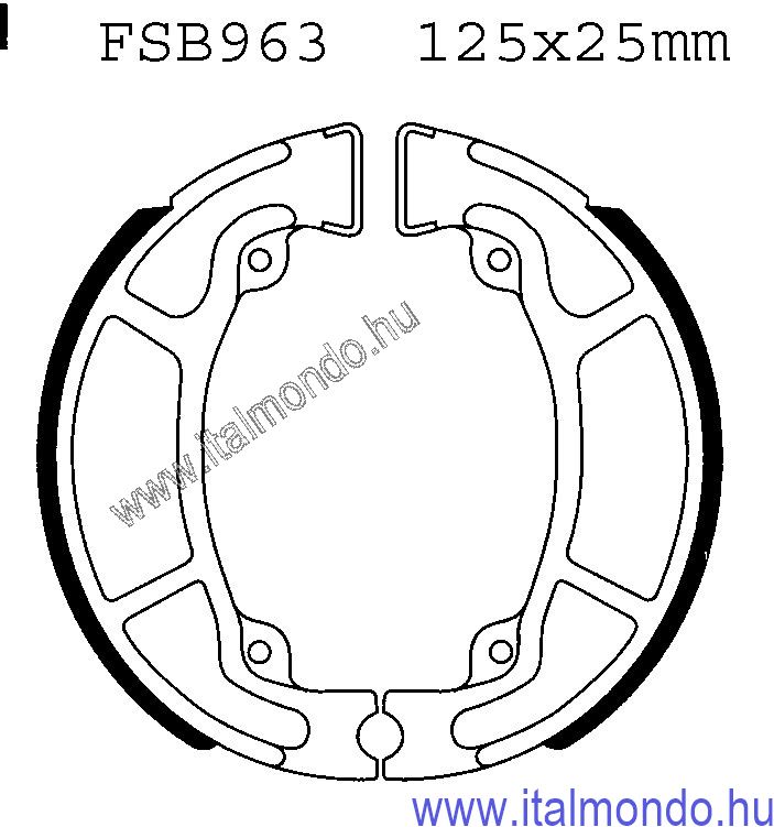fékpofa HONDA SH-@ 125-150 hátsó RMS