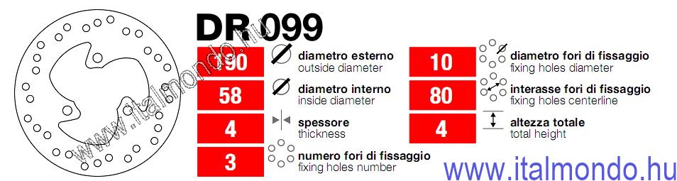 féktárcsa HONDA SKY első-PEUGEOT LOOXOR 50-100 hát GRIMECA