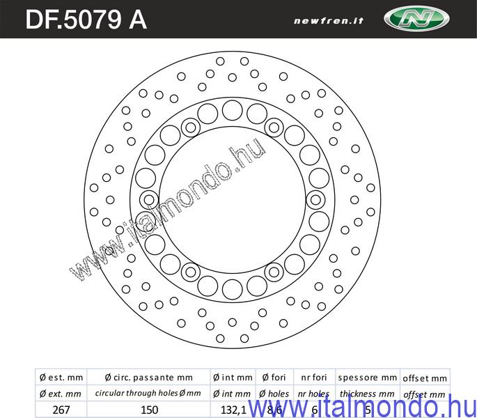 féktárcsa T-MAX 500 04-06 hátsó SR 125-RD 500 első CIF